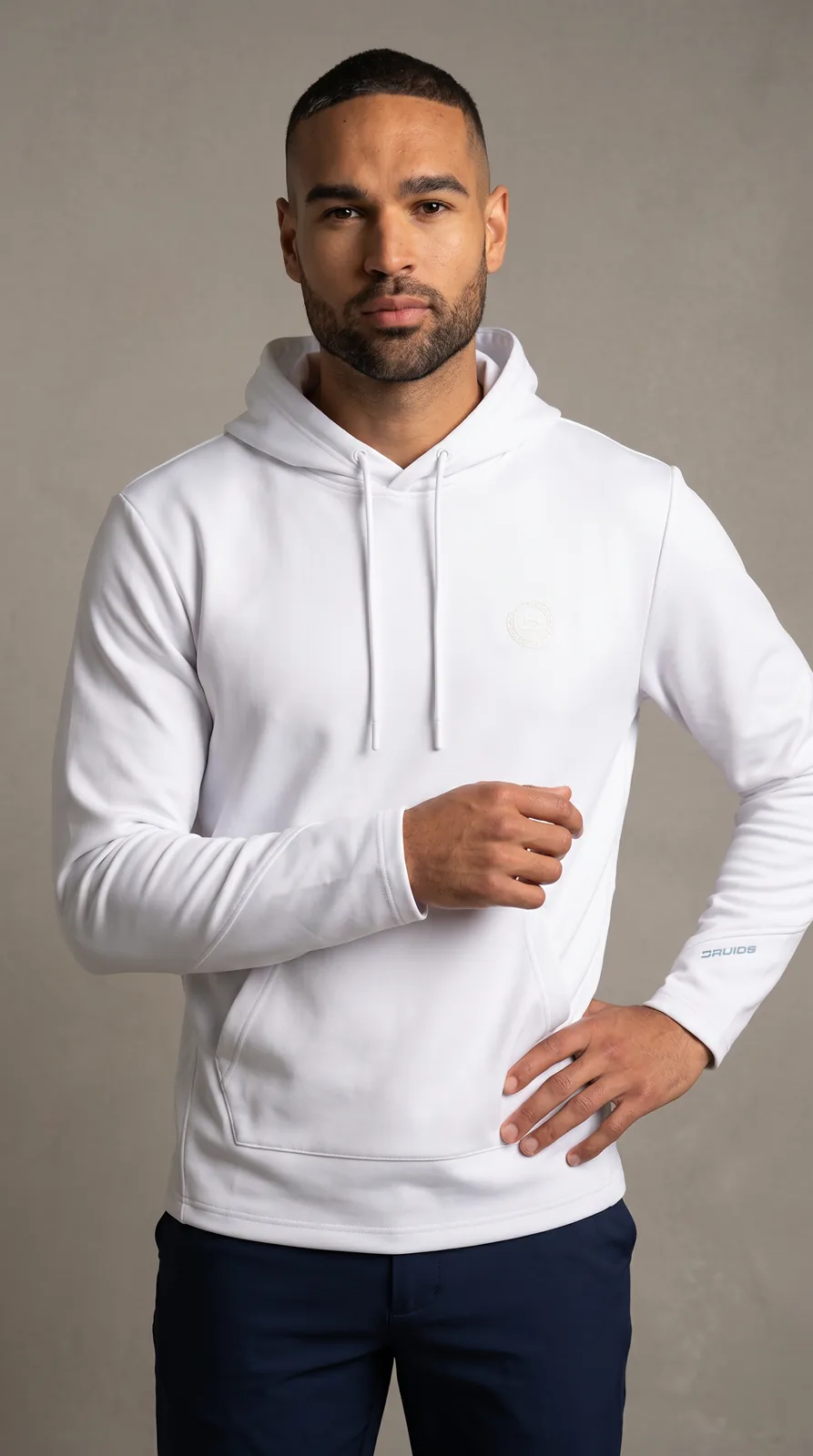 Men White Training Hoodie